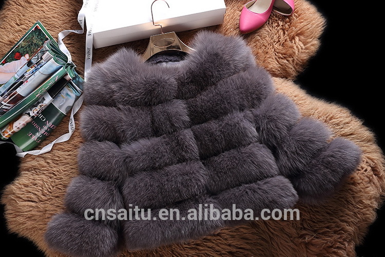 新しい素敵な2016キツネの毛皮のコート韓国デザイン本物のフォックスファーコート高級高品質の毛皮のコート-コート問屋・仕入れ・卸・卸売り