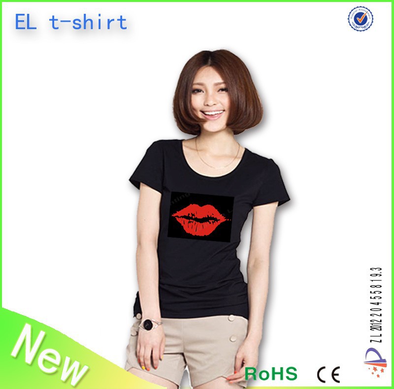 中国el点滅tシャツはライトを導いたledtシャツtシャツアップ-Tシャツ問屋・仕入れ・卸・卸売り
