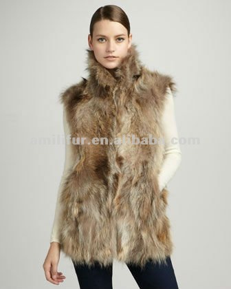 女性のファッションロング2015タヌキの毛皮のベスト、 天然-ベスト問屋・仕入れ・卸・卸売り