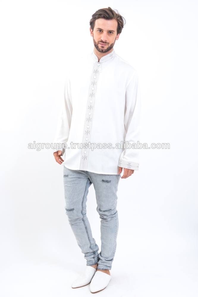 シンプルなモロッコ男性のシャツ、handmadedの高品質生地-その他アパレル問屋・仕入れ・卸・卸売り
