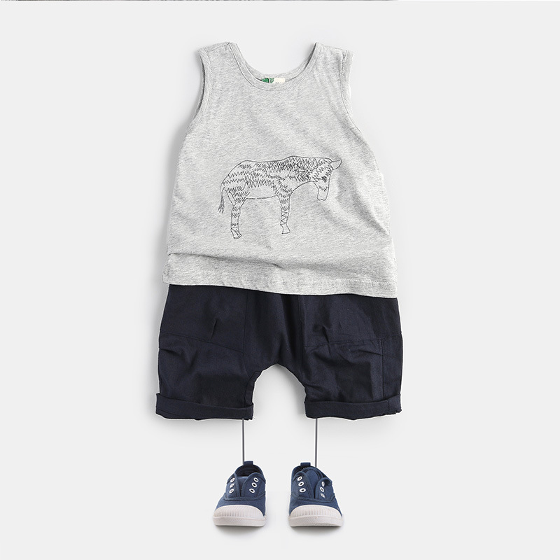 クリエイティブ子供ベストでは夏の2016新しい子供の服刺繍ポニーベスト-キッズ服　ベスト問屋・仕入れ・卸・卸売り