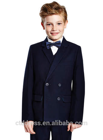 新しいデザインのダブルブレスト2014年ノッチラペルファッションコートネイビーブルーカスタムメイドスーツ男の子のコート-スーツ、タキシード問屋・仕入れ・卸・卸売り
