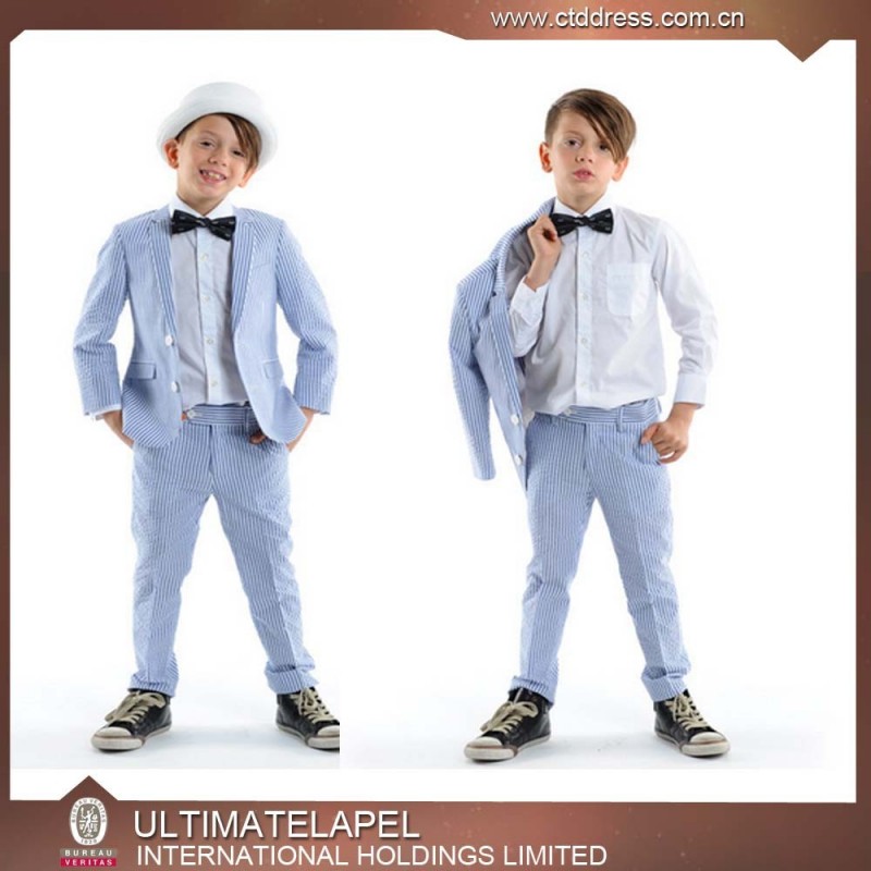 新しい高品質ブルー2015arrving男の子用シアサッカーのスーツ-スーツ、タキシード問屋・仕入れ・卸・卸売り
