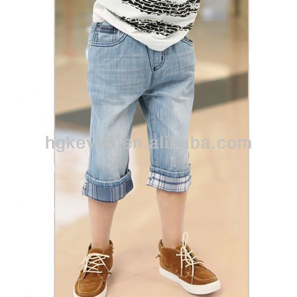 シンプルなスタイル100％コットンバミューダの子供のジーンズのショートパンツ-キッズ服　半ズボン問屋・仕入れ・卸・卸売り