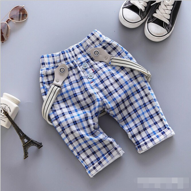 デザインtbn11019new木綿格子縞の赤ちゃんの男の子のパンツ-キッズ服　半ズボン問屋・仕入れ・卸・卸売り