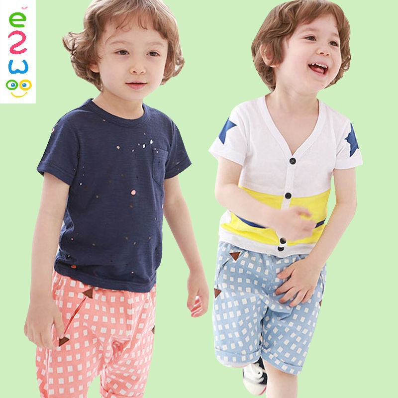 2015カジュアル夏の綿の格子縞のパターンの子供の男の子ショーツ-キッズ服　半ズボン問屋・仕入れ・卸・卸売り