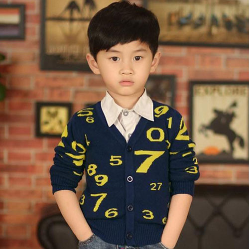 韓国スタイルtbx18027綿ニットv- 首の番号プリントファッションの子供のセーター-キッズ服　セーター問屋・仕入れ・卸・卸売り