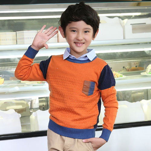 韓国スタイルtbx18023純粋な綿ニットファッションマッチした色男の子セーター-キッズ服　セーター問屋・仕入れ・卸・卸売り