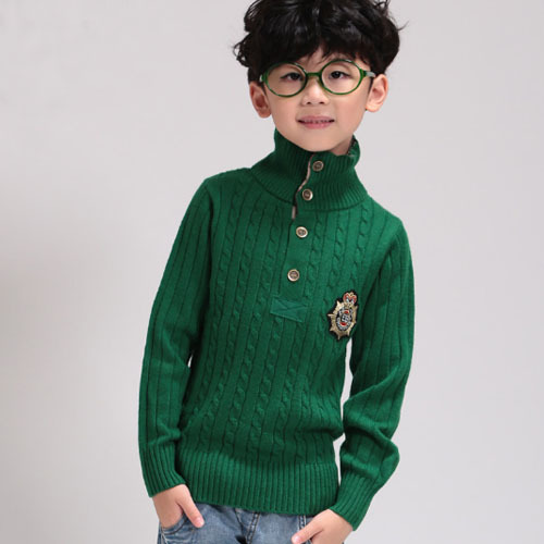 Tbx180382014年韓国スタイルの綿のプリントパターンスタンド- 襟を立てソリッドカラーファッションの男の子のセーター-キッズ服　セーター問屋・仕入れ・卸・卸売り