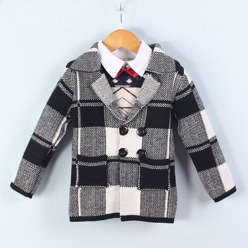 子供レトロtaz7002亜麻ビッグ格子縞セーター、 韓国語版の新しいデザインの子供たちのセーター-キッズ服　セーター問屋・仕入れ・卸・卸売り
