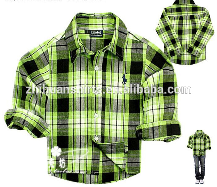 格子縞の子供のシャツシャツの子供-キッズ服　シャツ、トップス問屋・仕入れ・卸・卸売り