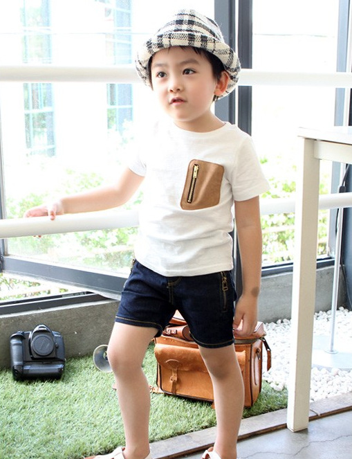 YE2002韓国ファッション半袖ボーイズtシャツ子供tシャツジッパーバッグ-問屋・仕入れ・卸・卸売り