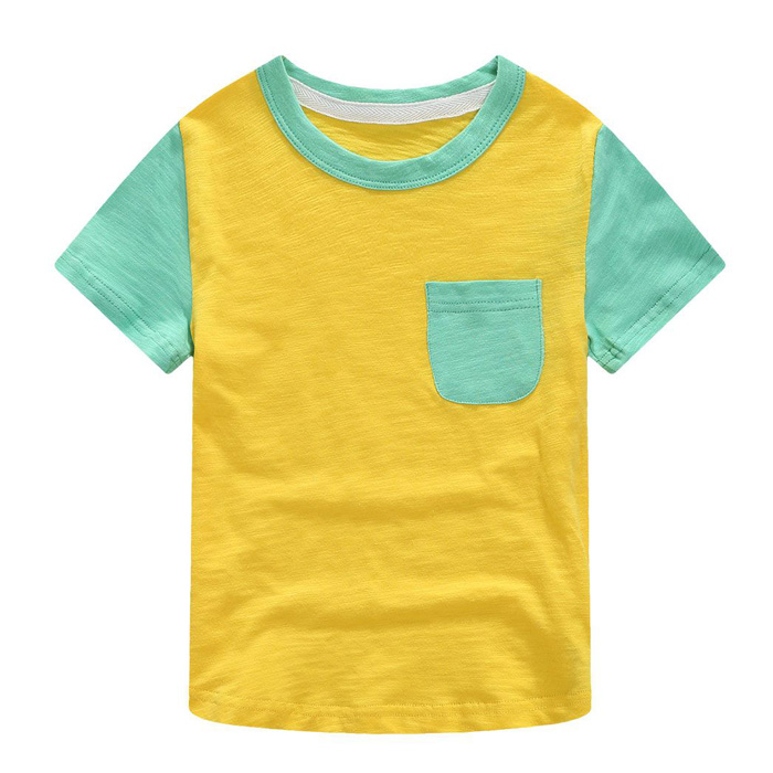 新しいスタイル平野カスタム赤ちゃんtシャツ付きポケット-キッズ服　Tシャツ問屋・仕入れ・卸・卸売り