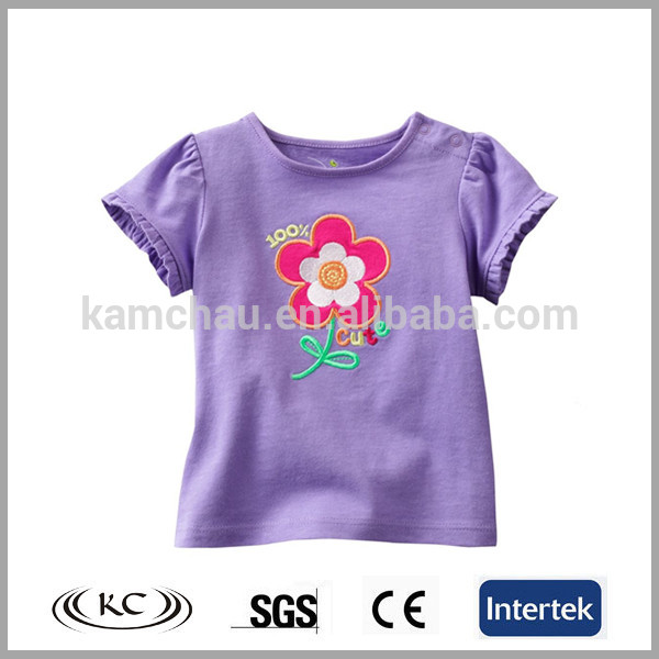 オーストラリアhotsaleの人気の女の子紫色のシャツとロゴ-キッズ服　Tシャツ問屋・仕入れ・卸・卸売り