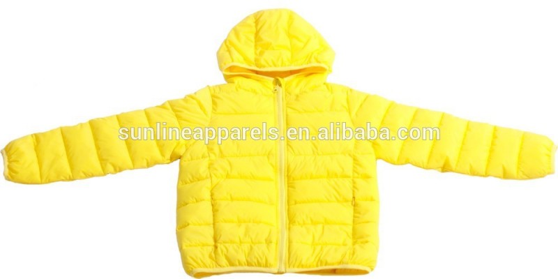 子供用のパディング付き冬のジャケット黄色の色-ジュニア服（女）ジャケット、コート問屋・仕入れ・卸・卸売り
