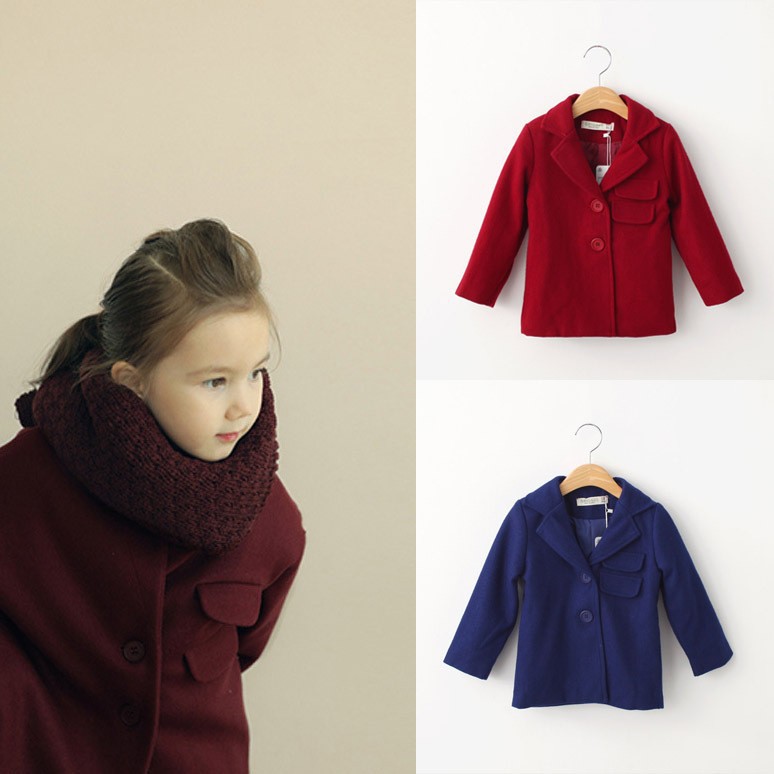 秋・冬2015新しいスタイルの子供のコート子供の女の子のファッションカシミヤウールコートの韓国スタイルの秋のコート-キッズ服　コート問屋・仕入れ・卸・卸売り