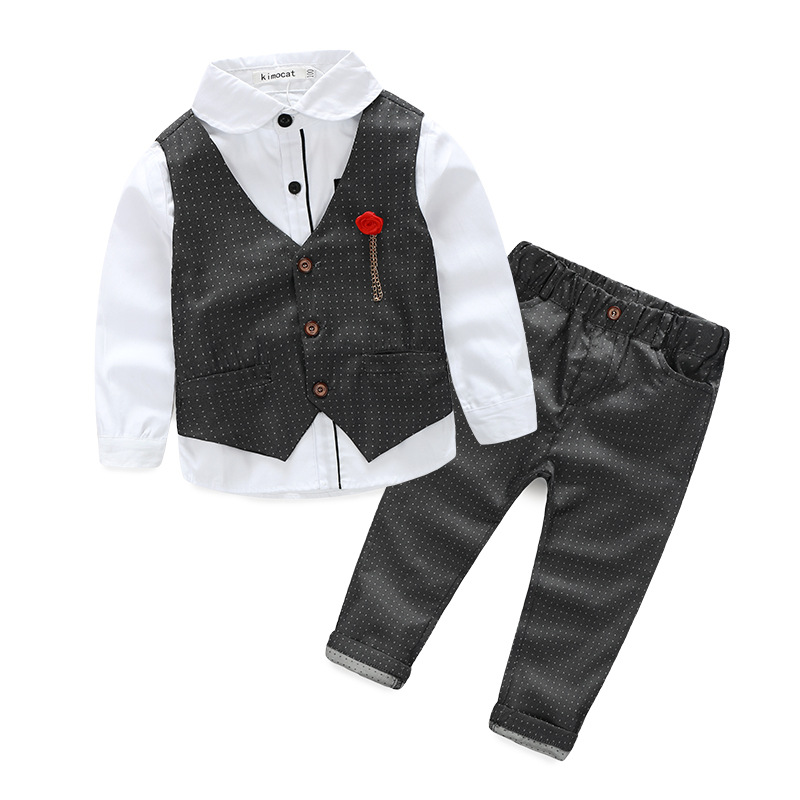 の子供服yf7073spring20163個ベストシャツパンツ男の子の衣類-キッズ服　セット問屋・仕入れ・卸・卸売り