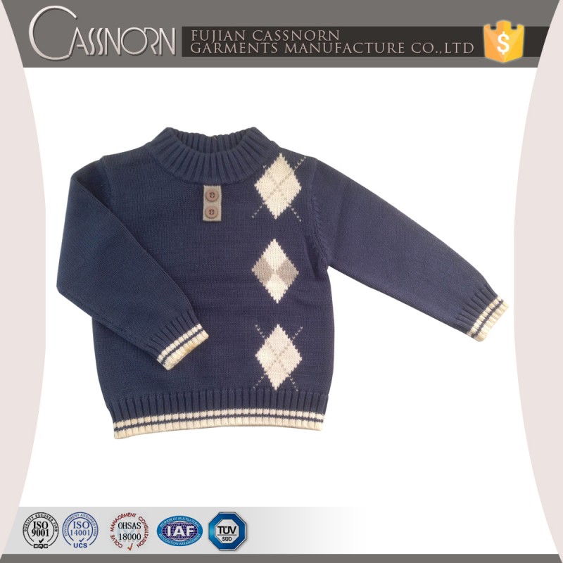ジオ- パターン化されたジャカード綿の男の子のセーター子供のセーターのパターンを編む-キッズ服　セーター問屋・仕入れ・卸・卸売り