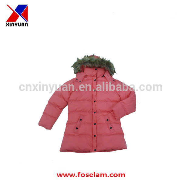 女の子の詰め物をした子供のフード付きジャケット-ジュニア服（女）ジャケット、コート問屋・仕入れ・卸・卸売り