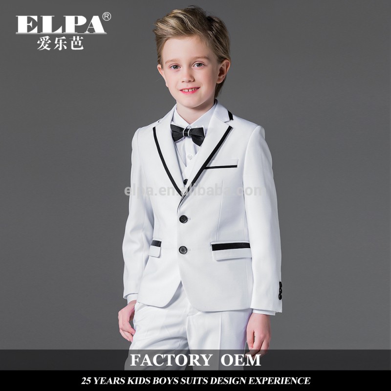 Elpa NXB0082フォーマルデザイナーファンシー卸売黒3ピースホワイト男の子スーツ-キッズ服　セット問屋・仕入れ・卸・卸売り