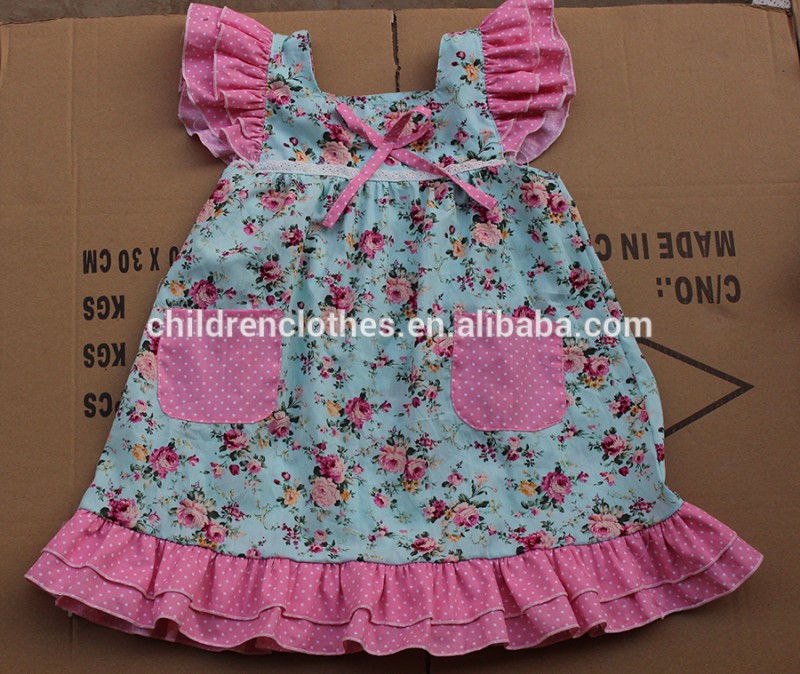 赤ちゃん女の子服ヴィンテージプリントドレス綿フロックデザイン-プラスサイズドレス、スカート問屋・仕入れ・卸・卸売り