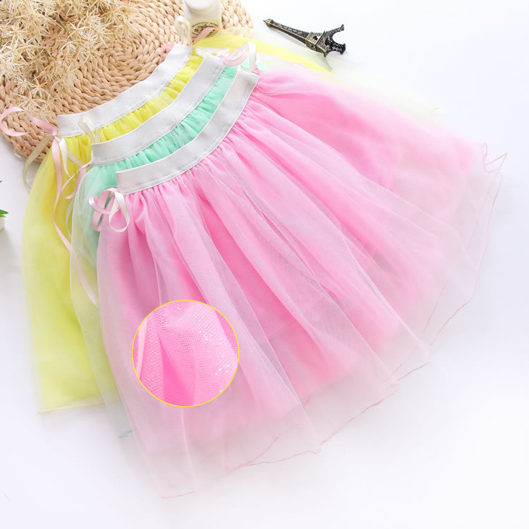韓国の女の子明るい色の粉末長いネット糸スカートBQ3272-ジュニア服（女）スカート問屋・仕入れ・卸・卸売り