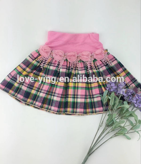 2016新しい到着hotsaleの赤ちゃん女の子ミニスカート子供花柄チェック柄ドレス女子高生短いスカート卸売で工場価格-ジュニア服（女）スカート問屋・仕入れ・卸・卸売り