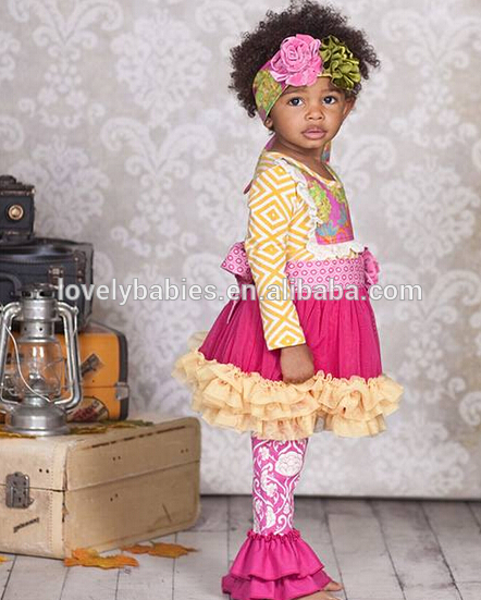 ファッションキッズ2014年衣類の幼児の衣類のセット女の子ブティッククリスマス衣装2個フリル付き赤ちゃんの衣装の子供服-キッズ服　セット問屋・仕入れ・卸・卸売り