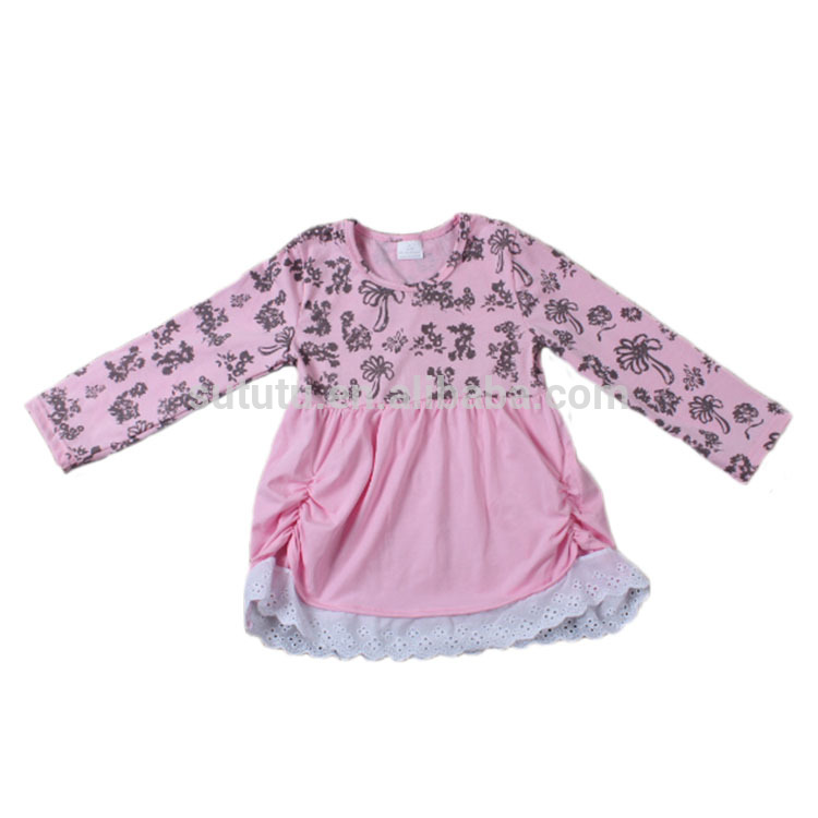 黒とピンクの2色混合女の子冬ドレスフラワーシェイプファッションドレス子供のため-ジュニア服（女）ドレス問屋・仕入れ・卸・卸売り