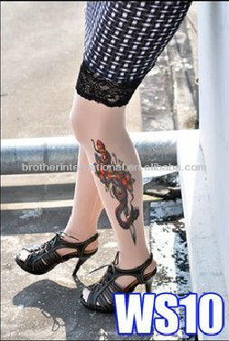 エコ- にやさしいナイロン女性のタトゥー靴下。 ファッションストッキング-ストッキング問屋・仕入れ・卸・卸売り