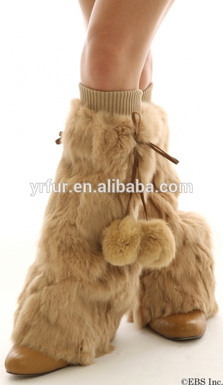 YR129ファッション熱い販売卸売ウサギのパッチワーク毛皮のレッグウォーマー-レッグウォーマ問屋・仕入れ・卸・卸売り