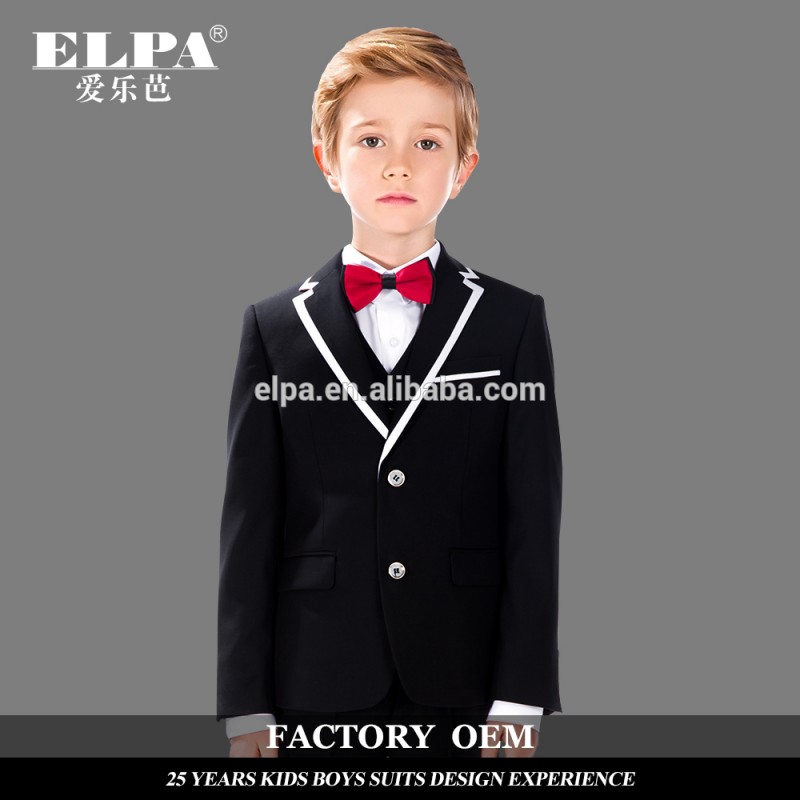 Elpa最新デザイナー3ピース子供ファッションスーツ黒男の子学校制服卸売-学生服問屋・仕入れ・卸・卸売り