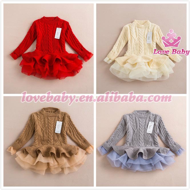 新しい到着のホットなファッションかわいい色多くのかわいい女の赤ちゃんの長い編みパターンの子供のセーター-ベビーセーター問屋・仕入れ・卸・卸売り
