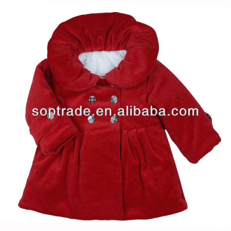 女の赤ちゃん赤コート冬の赤ちゃんクリスマスの服-ベビージャケット、コート問屋・仕入れ・卸・卸売り