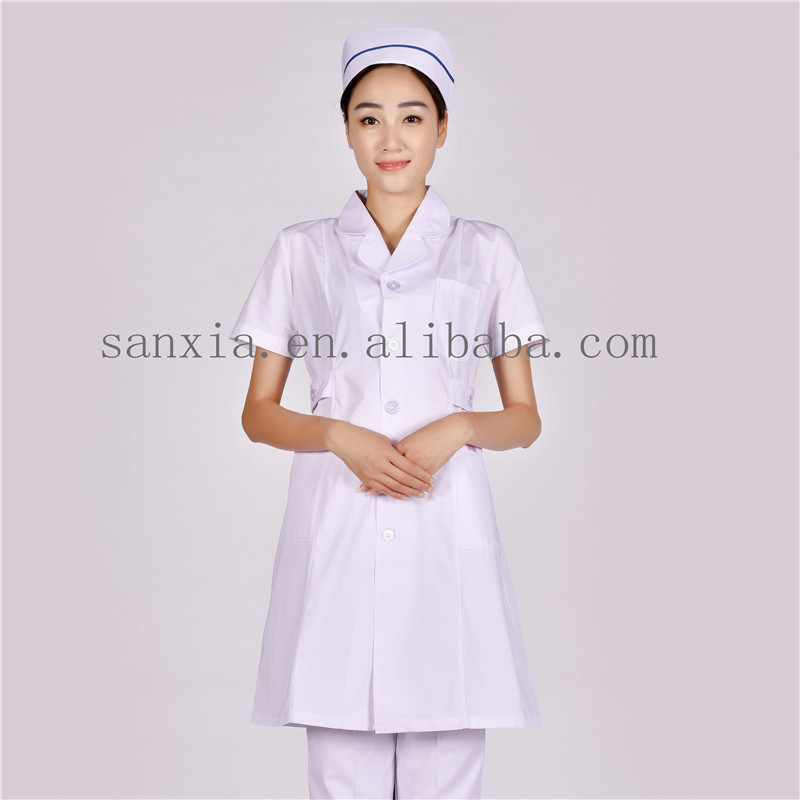 女性の半袖白ナース制服-医療スタッフ制服問屋・仕入れ・卸・卸売り