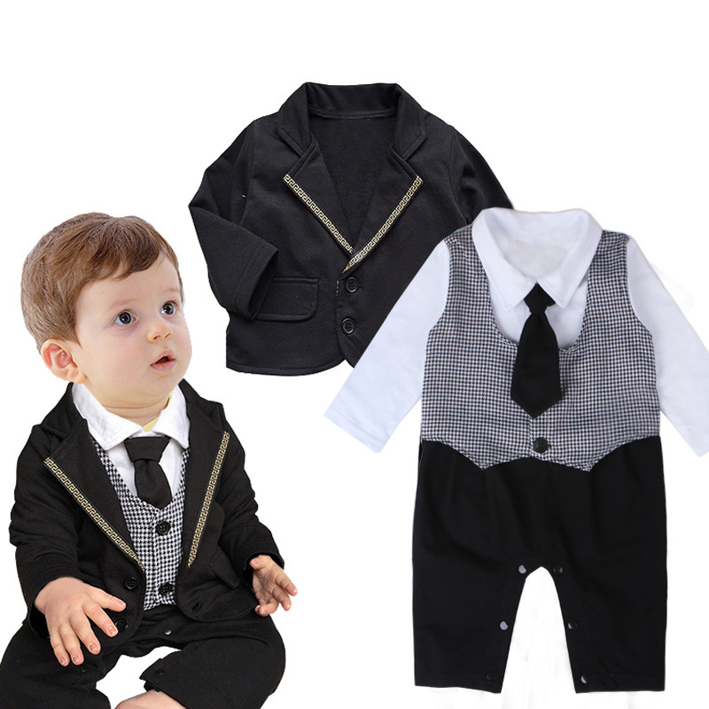 YF7164最新スタイル男の子紳士セットネクタイ赤ちゃんジャンプスーツ+長袖コート2016-問屋・仕入れ・卸・卸売り