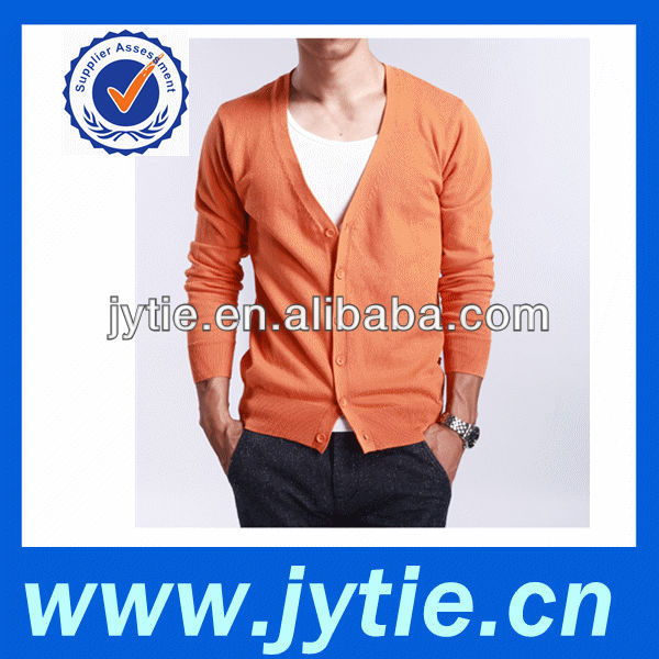 オレンジ色男性のウールのセーター-セーター問屋・仕入れ・卸・卸売り