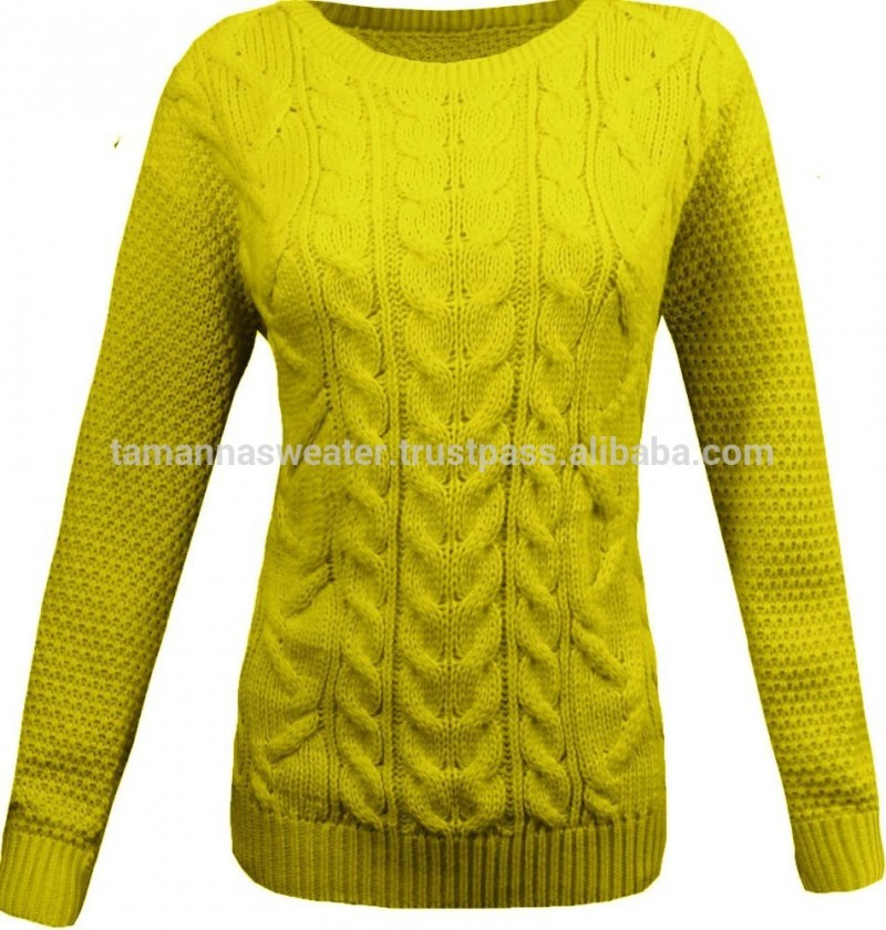冬のセーター:新設計されたアクリル総模様分厚いケーブルプルオーバージャンパーセーター-セーター問屋・仕入れ・卸・卸売り