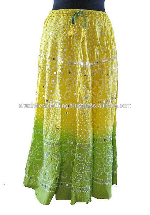 多色ロングスカート綿bandhej/女の子のファッションスカート-プラスサイズドレス、スカート問屋・仕入れ・卸・卸売り