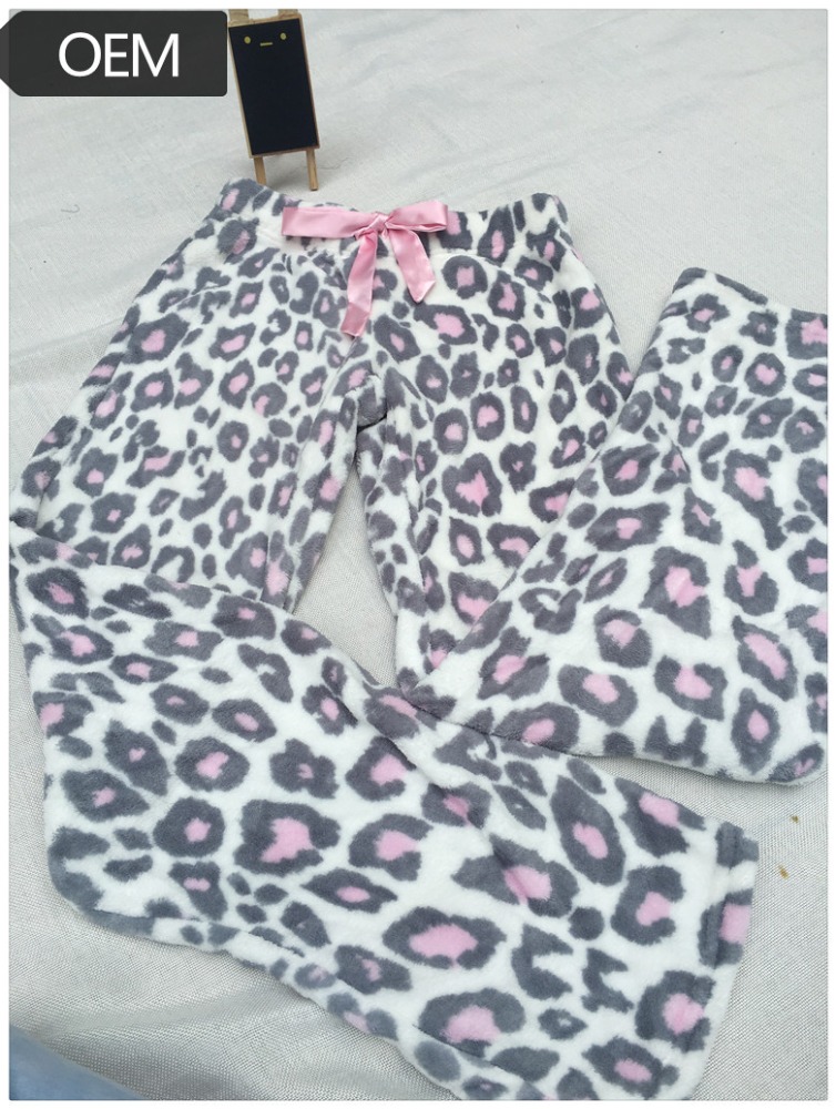 女性のサンゴフリースのパジャマ女性かわいい冬パジャマ-ラウンジパンツ問屋・仕入れ・卸・卸売り