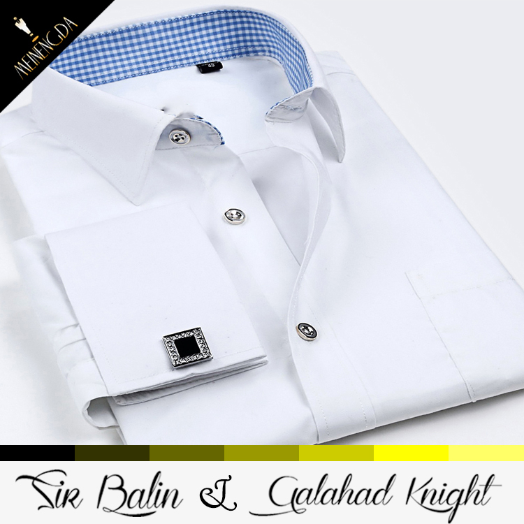 ホットな新しいデザインのモダンなスタイルの長い袖の男性白色無地織シャツ-プラスサイズシャツ、ブラウス問屋・仕入れ・卸・卸売り