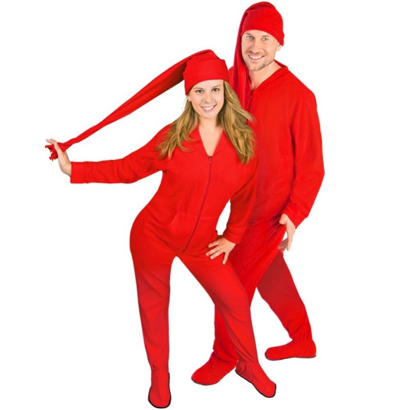 ユニセックスの赤い足パジャマセット格子縞の綿フリースのクリスマスパジャマ-ラウンジパンツ問屋・仕入れ・卸・卸売り