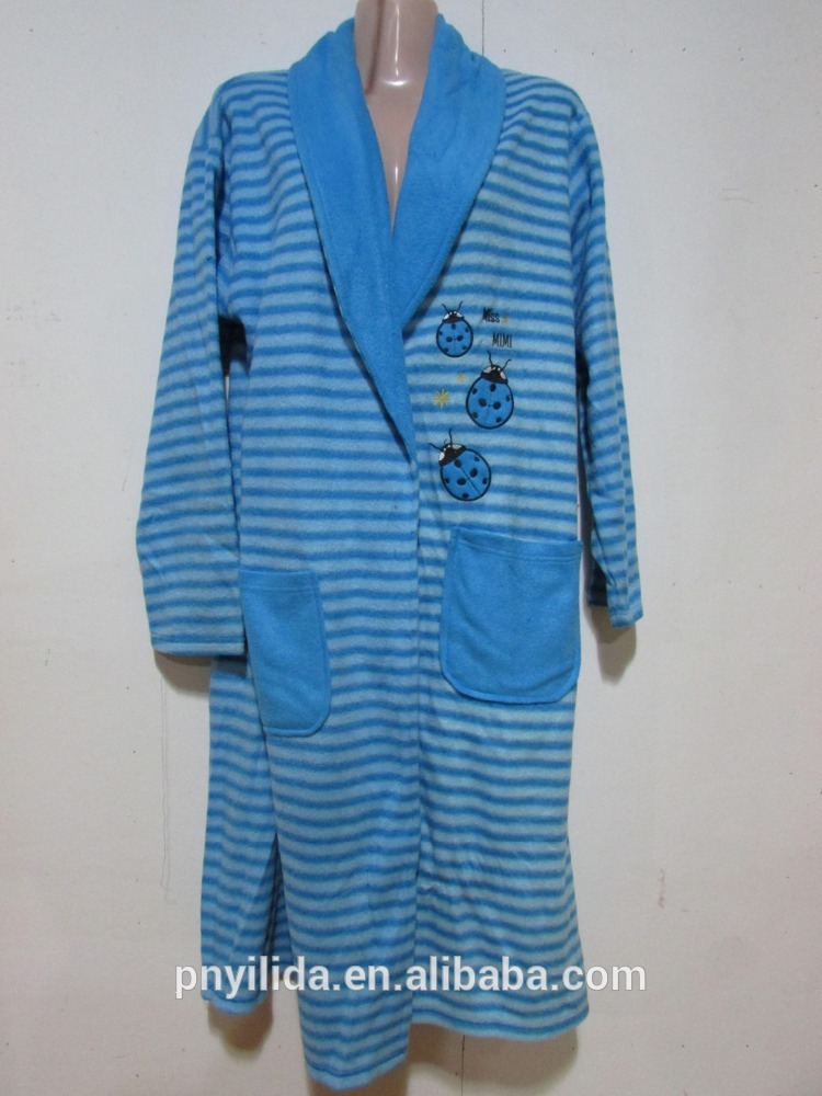 を女性カブトムシ刺繍+ストリップフリーススーツ私のパジャマ-バスローブ問屋・仕入れ・卸・卸売り