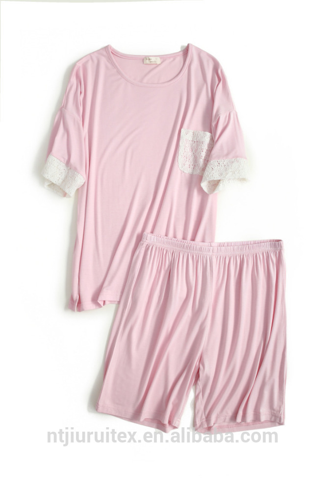 女性のセクシーな寝間着デザイン下着パジャマセット半袖tシャツ&ショートパンツ-パジャマ、寝間着問屋・仕入れ・卸・卸売り