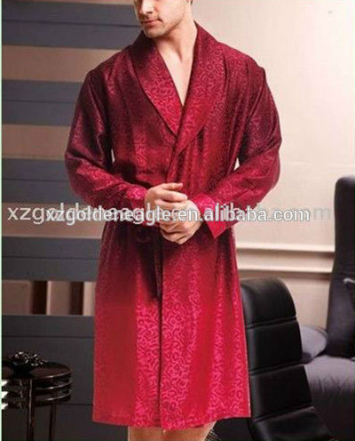 男性用シルクローブ赤-パジャマ、寝間着問屋・仕入れ・卸・卸売り