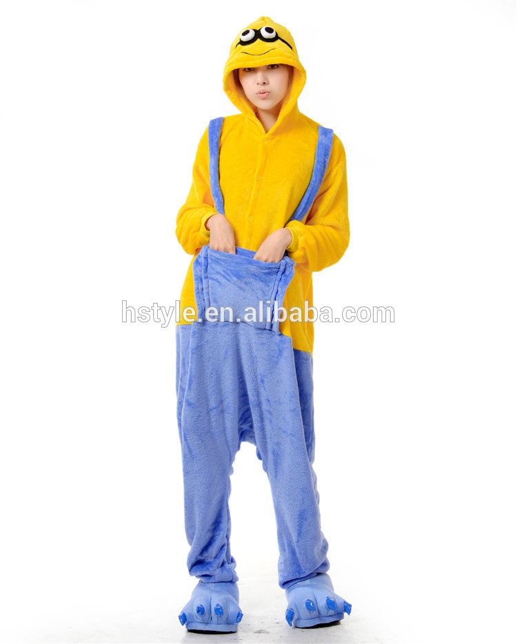 フリースdespicable私に黄色と青の手先onesieユニセックスコスプレ衣装パーカー/パジャマ/hfc024睡眠の摩耗-パジャマ問屋・仕入れ・卸・卸売り