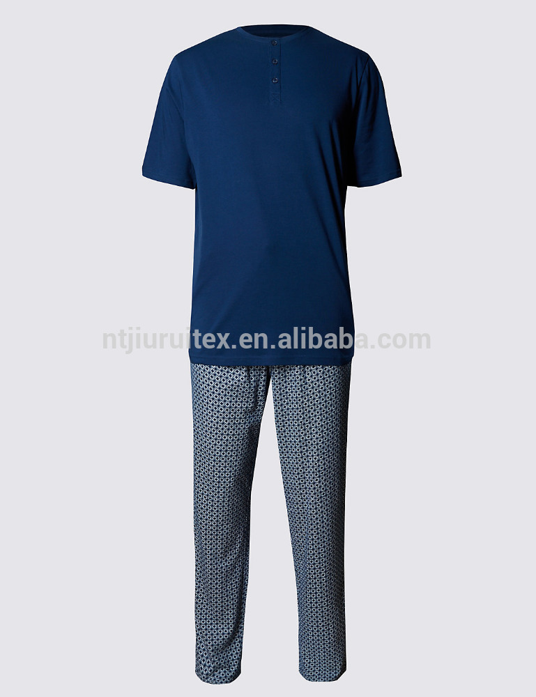 男性のクルーネックtシャツ&ズボンパジャマセット-パジャマ問屋・仕入れ・卸・卸売り