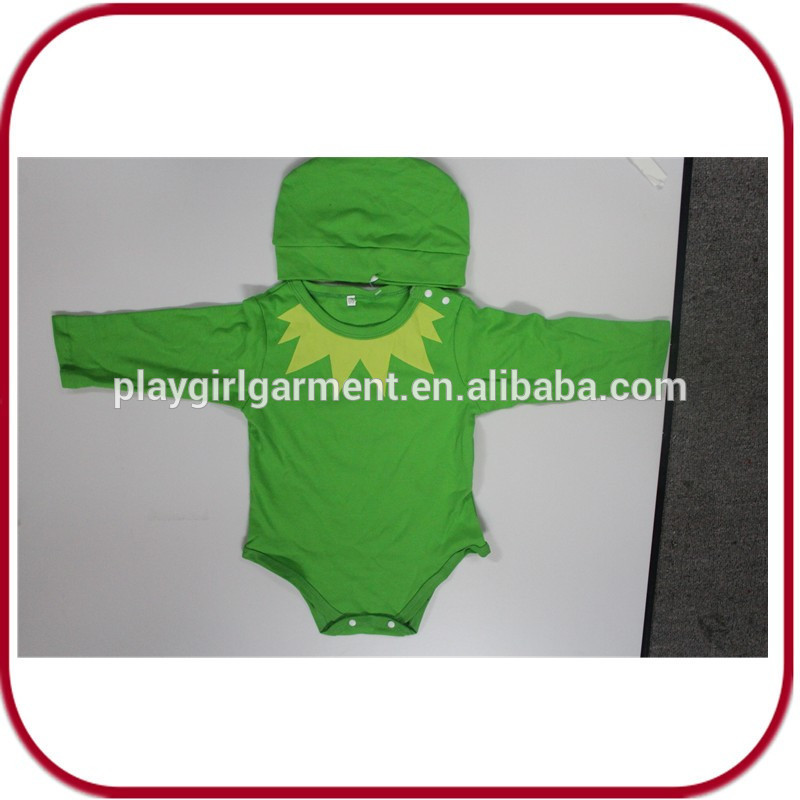 緑色の赤ちゃん男の子の服の服ベビーロンパースオーガニックベビー服pgbc- 0521-ベビーロンパース問屋・仕入れ・卸・卸売り