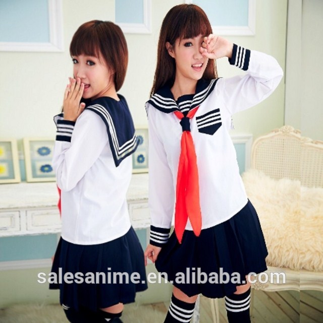 日本の学校セーラー制服ファッション海軍セーラー学校制服コスプレ用女の子スーツ-セクシーコスチューム問屋・仕入れ・卸・卸売り
