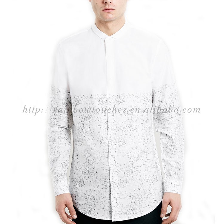 デザイナー、 プリントの長袖の男性のファッションボタンシャツアップ-Tシャツ問屋・仕入れ・卸・卸売り